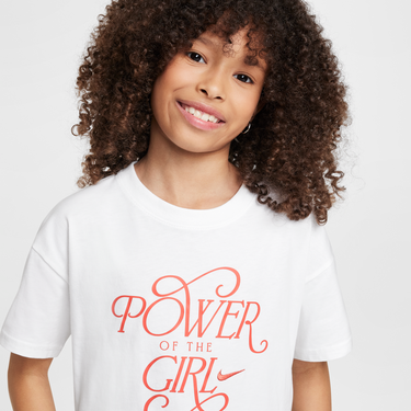 Crop Top Nike Nike Sportswear Power Of The Girl T-Shirt Biela | HM6305-100, 4