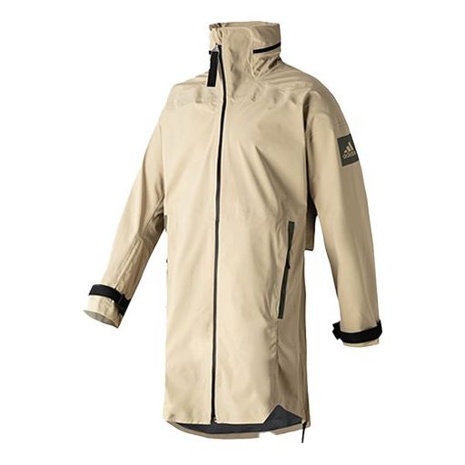 Pláštenka adidas Originals Windproof Waterproof Mid-Length Hooded Windbreaker Béžová | FT8909, 0
