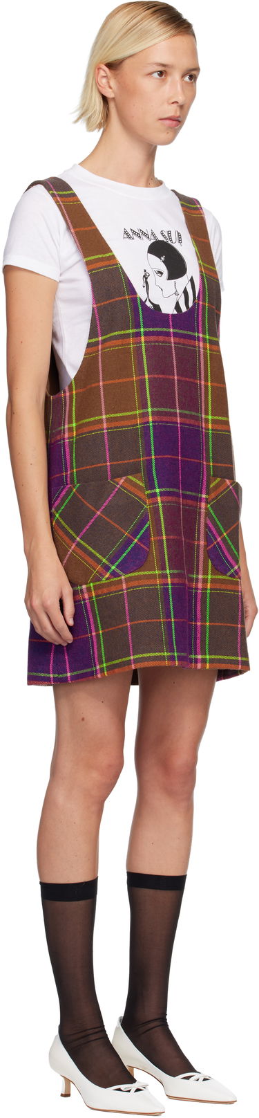 Šaty Anna Sui Anna Sui Plaid Jumper Minidress Rôznofarebný | 725K70, 1