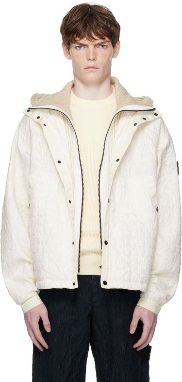 Bunda Stone Island Stone Island Quilted Crinkled Reps Hooded Jacket Biela | K2S15 4100023 S0186, 0