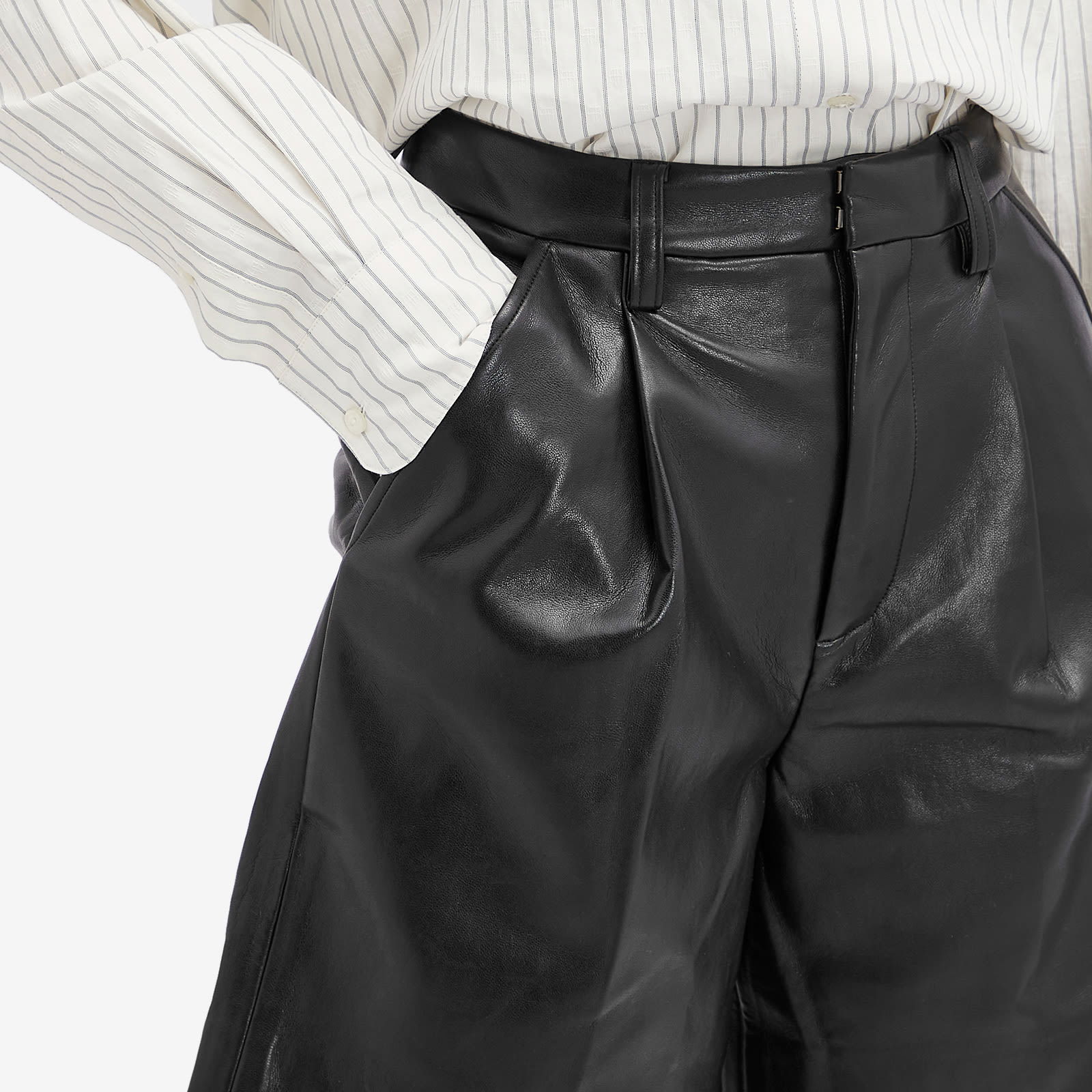 Carmen Black Leather Shorts