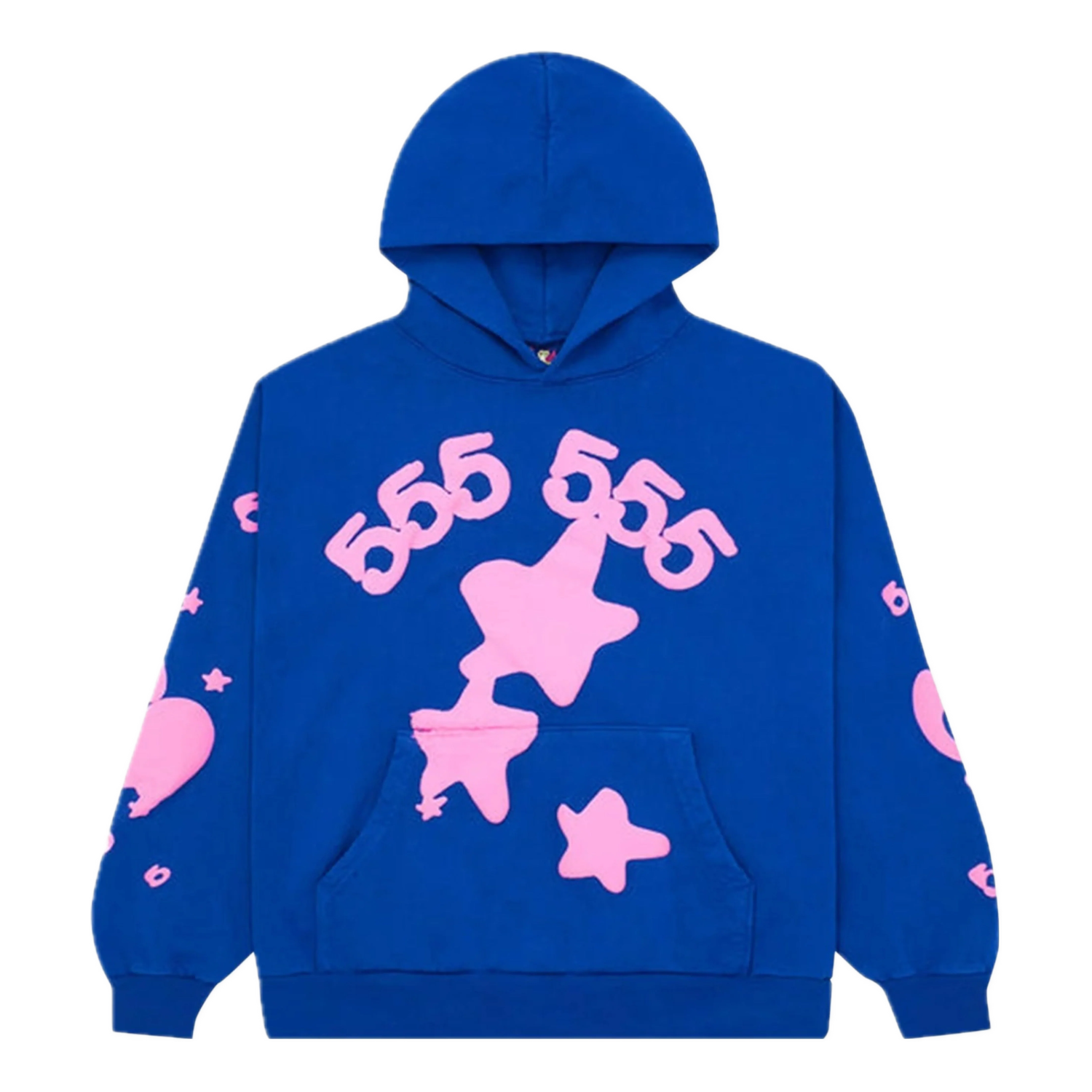 Mikina Sp5der Beluga Pullover Hoodie Modrá | SP5-BLPINK-HD, 0