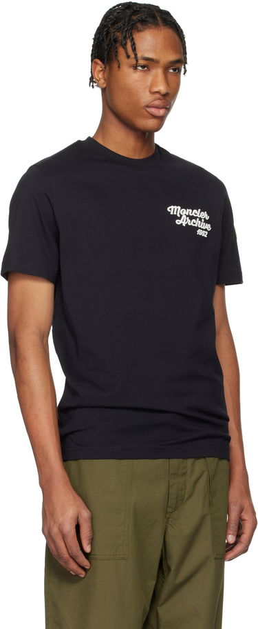 Tričko Moncler Moncler Archive Embroidered Logo Cotton T-Shirt Čierna | K10918C0006389AJS, 1