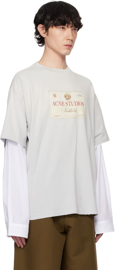 Tričko Acne Studios Acne Studios Layered Print T-Shirt Šedá | CL0322-, 1