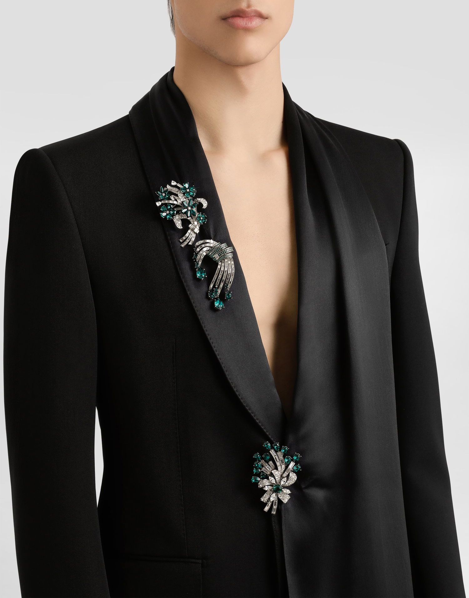 Spona Dolce & Gabbana Dolce & Gabbana Floral Rhinestone Brooch Metalická | WPR7S5W1111V0239, 1