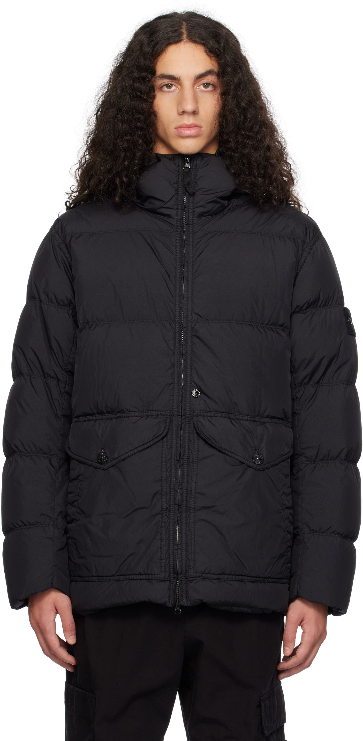 Prešívaná bunda Stone Island Stone Island Crinkle Reps R-NY Down Jacket Čierna | 811540723, 0