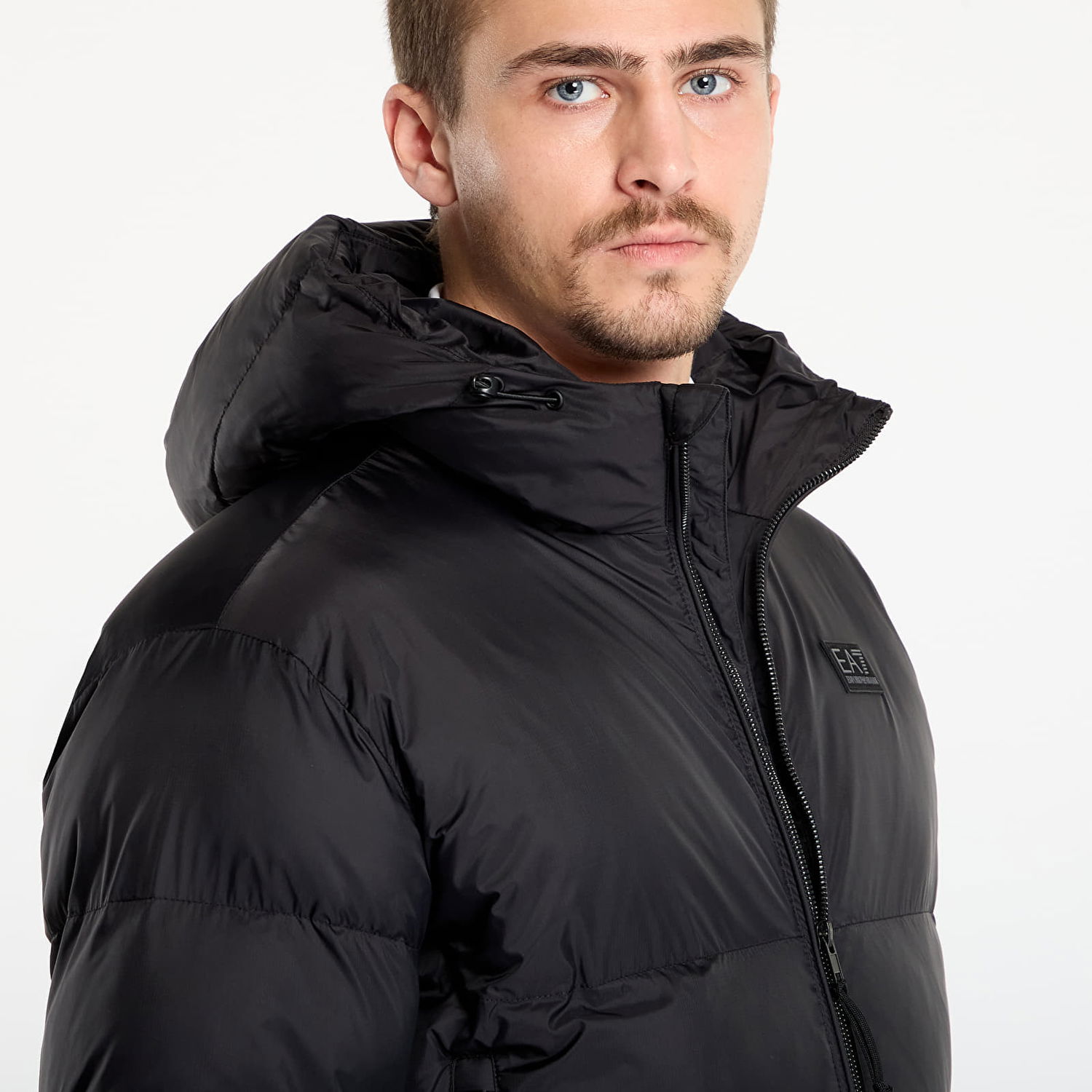 Prešívaná bunda Emporio Armani Hooded Puffer Mountain Polar Jacket Big Logo Čierna | 7M000694AF15956UC001, 1