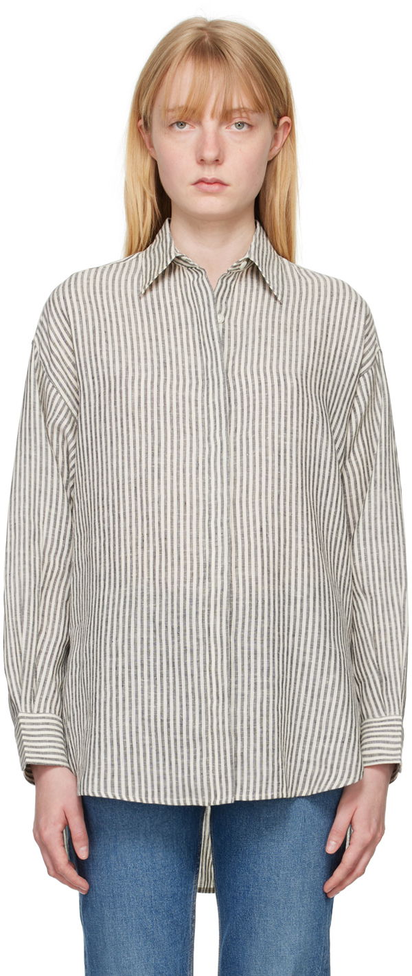 Košeľa rag & bone Ryan Striped Linen Shirt Biela | WAW24PA0173817, 0