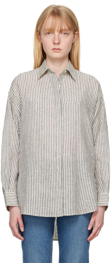 Košeľa rag & bone Ryan Striped Linen Shirt Biela | WAW24PA0173817, 0
