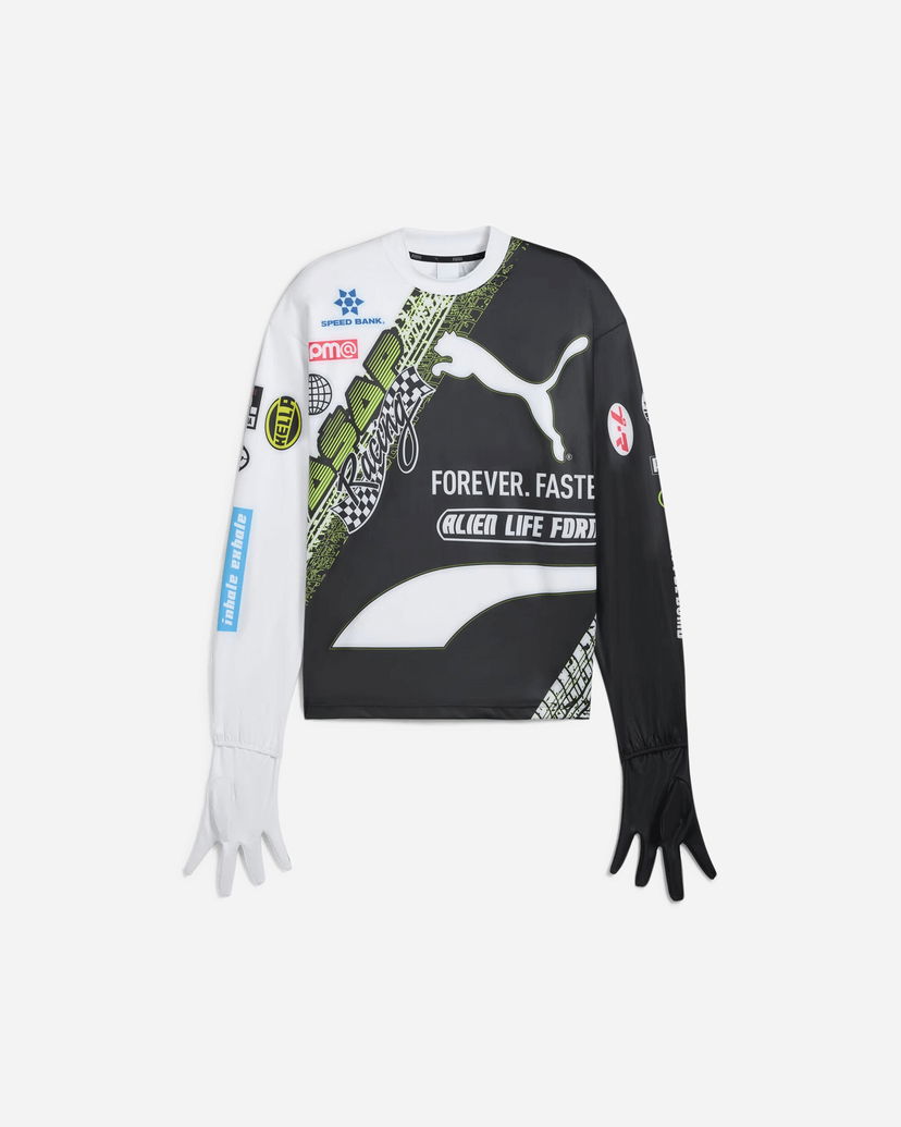 Crop Top Puma A$AP Rocky Tire Long Sleeve T-Shirt with Gloves Čierna | 631714-02