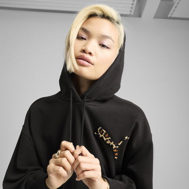Mikina Puma Leo Luxe Cropped Hoodie Čierna | 632338_01, 4