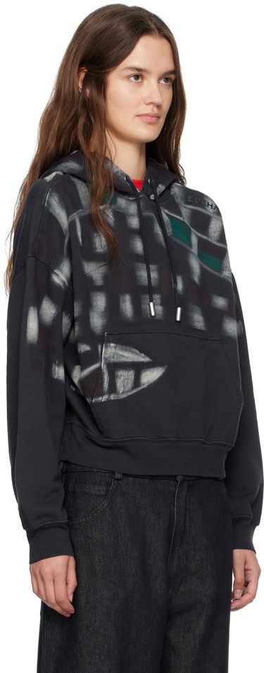 Mikina Eckhaus Latta Eckhaus Latta Garment-Dyed Printed Hoodie Čierna | 251-EL-PF25-P -, 1
