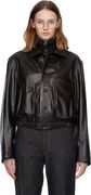 Soft Leather Collared Blouson Jacket