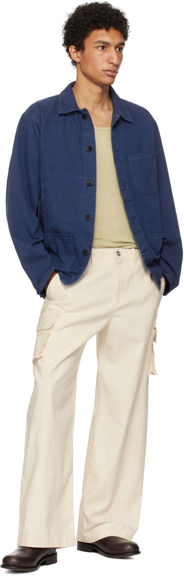 Košeľa Nudie Jeans Buddy Herringbone Chore Jacket Modrá | 160881, 3