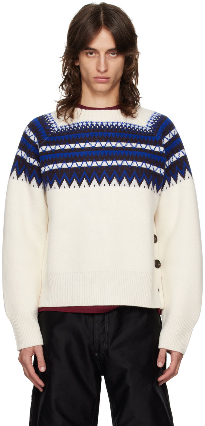 Sveter Wales Bonner Fair Isle Sweater Biela | UA24KN21-WO09-1089, 0