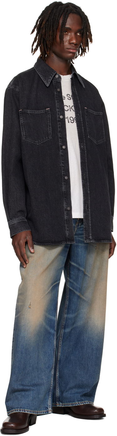 Košeľa Acne Studios Button-Up Denim Shirt Čierna | CB0082-, 3