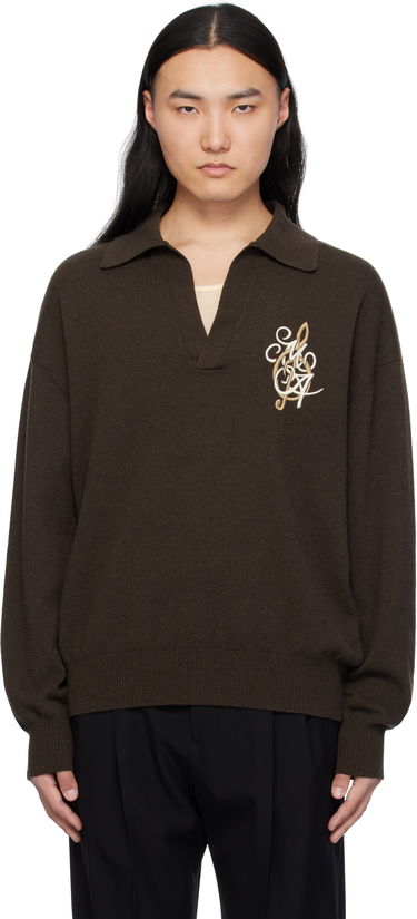 Sveter AMIRI AMIRI 'MA' Music Note Polo Sweater Hnedá | AMKNPO1060, 0