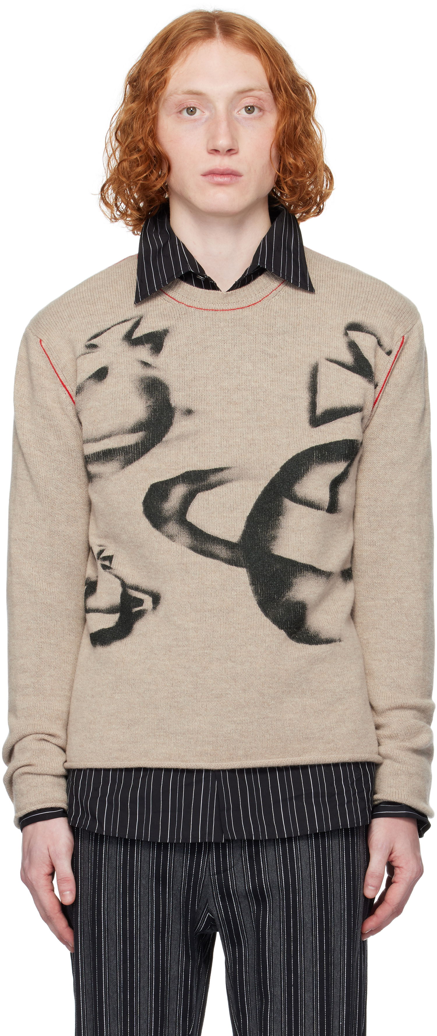Sveter Vivienne Westwood Vivienne Westwood Orbit Print Sweater Béžová | 2701002B-Y0018-, 0
