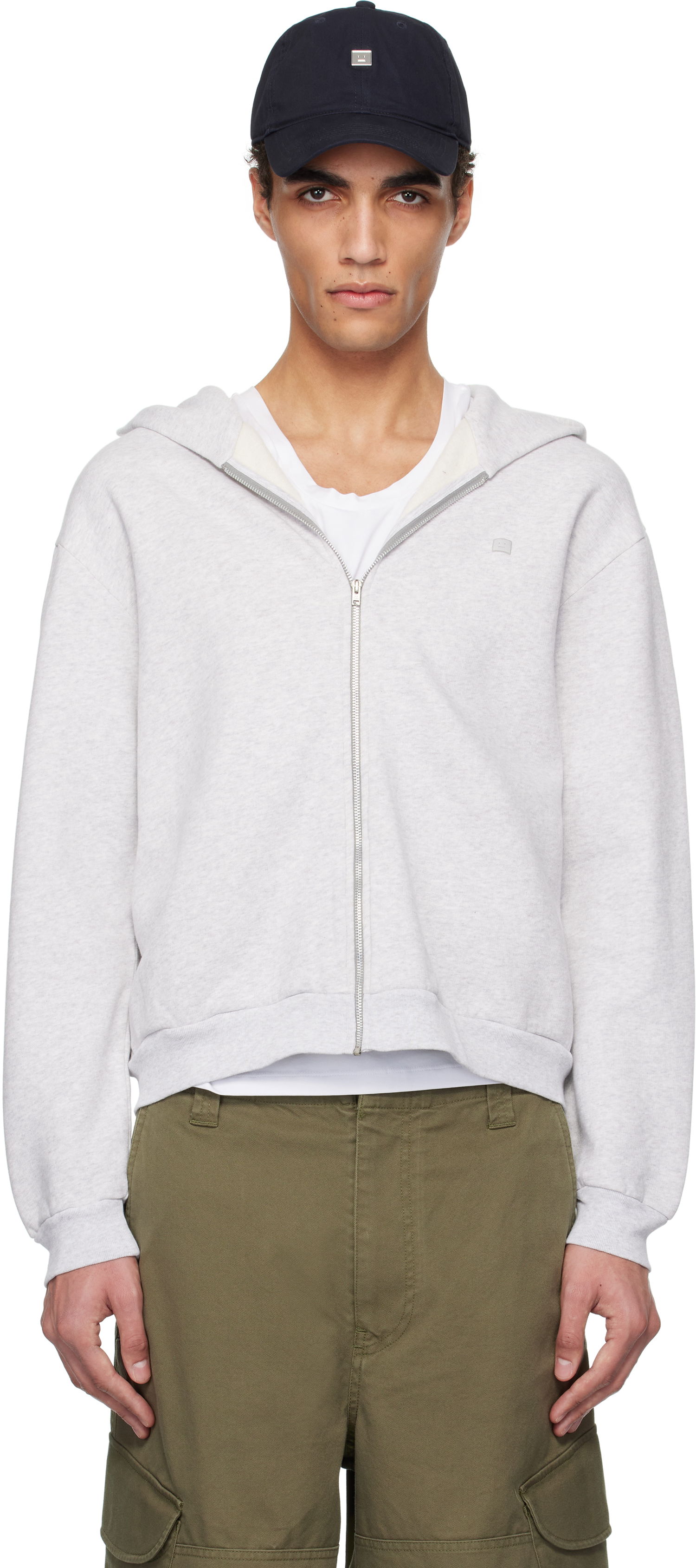 Mikina Acne Studios Acne Studios Zip-Up Hoodie Šedá | CI0184-, 0