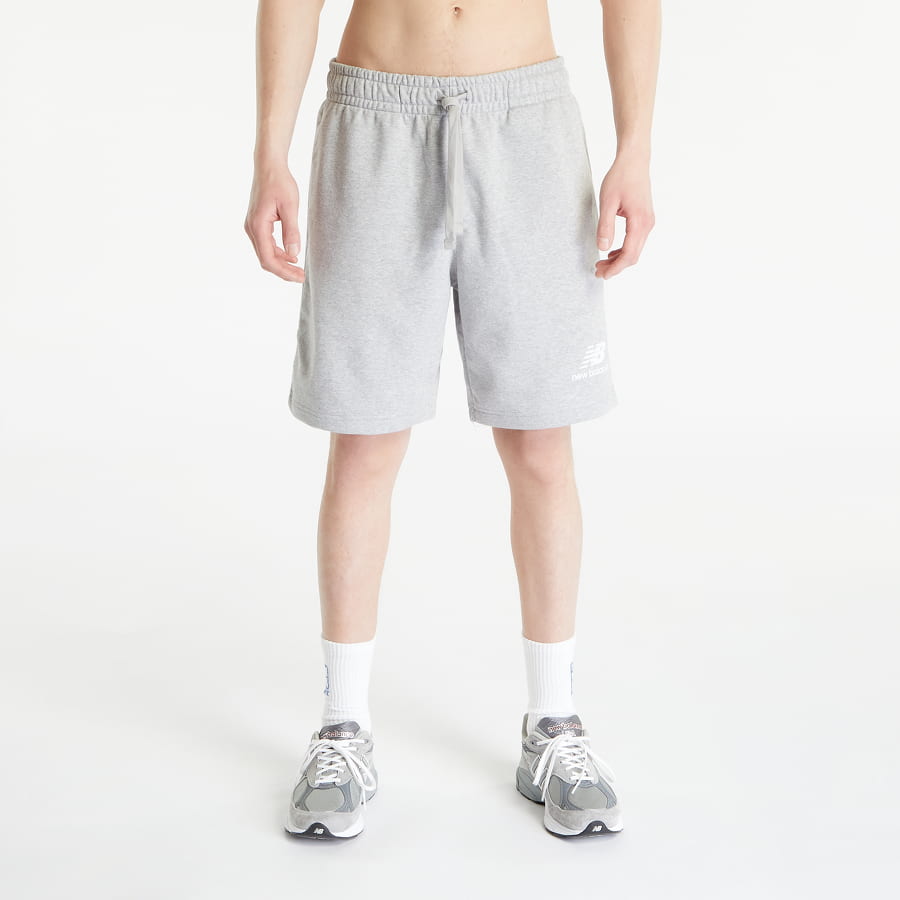 Šortky New Balance Essentials Stacked Logo French Terry Short Šedá | MS31540AG, 0