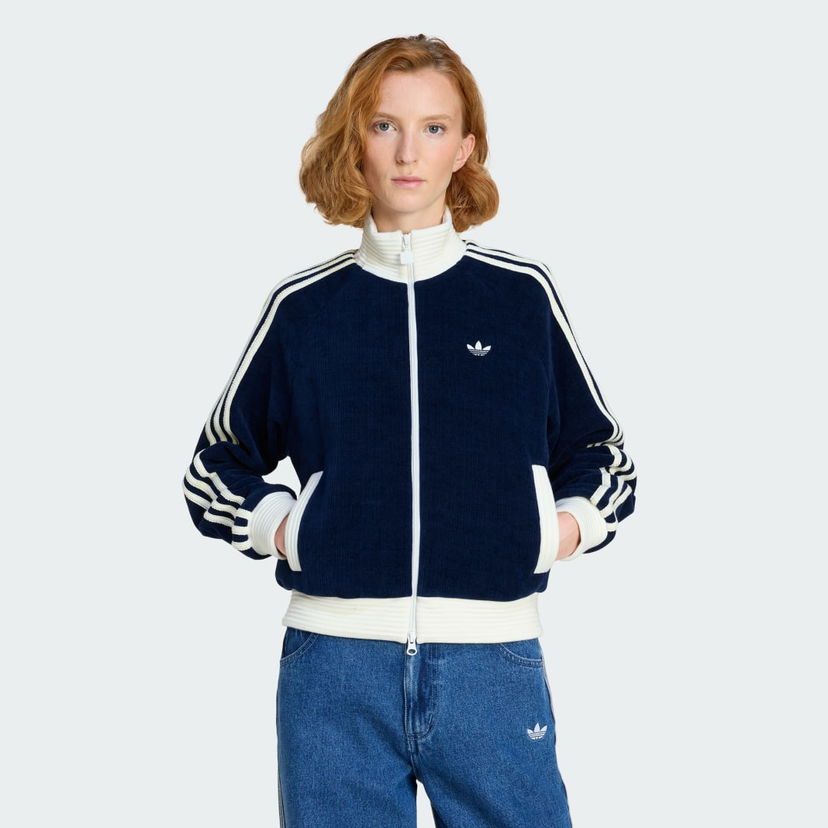 Bunda adidas Performance adidas Originals Velour Knit Track Top Navy | KS7779