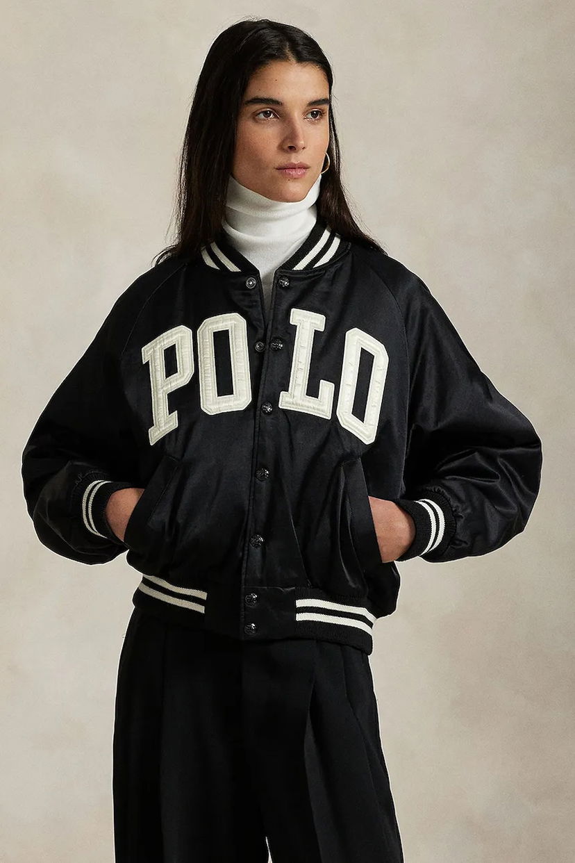 Bomber bunda Polo by Ralph Lauren Polo Oversize Transitional Satin Bomber Jacket Čierna | 211970985