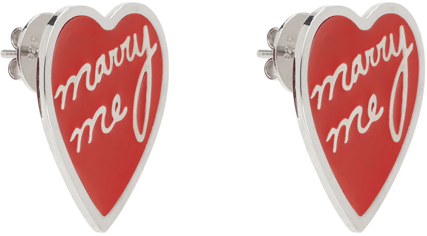 Náušnice Chopova Lowena Chopova Lowena 'Marry Me' Heart Earrings Červená | W6344, 1