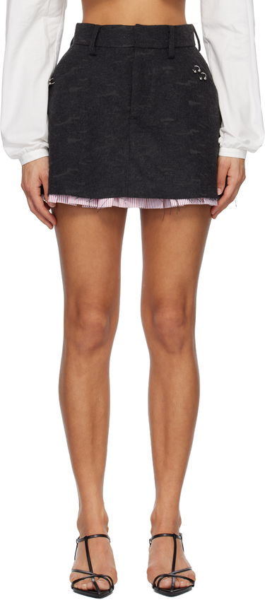 Sukňa Charles Jeffrey Loverboy Aberdeen Patterned Layered Miniskirt with Hardware Šedá | 52050202, 0