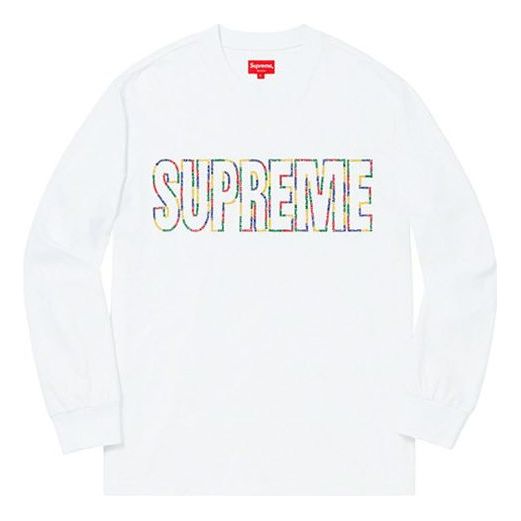 Tričko Supreme Long Sleeve Graphic T-Shirt Biela | SUP-SS19-819