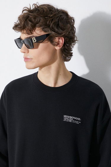 Sveter Neighborhood NEIGHBORHOOD Plain Crewneck Sweatshirt Čierna | 241FPNH.CSM01, 4