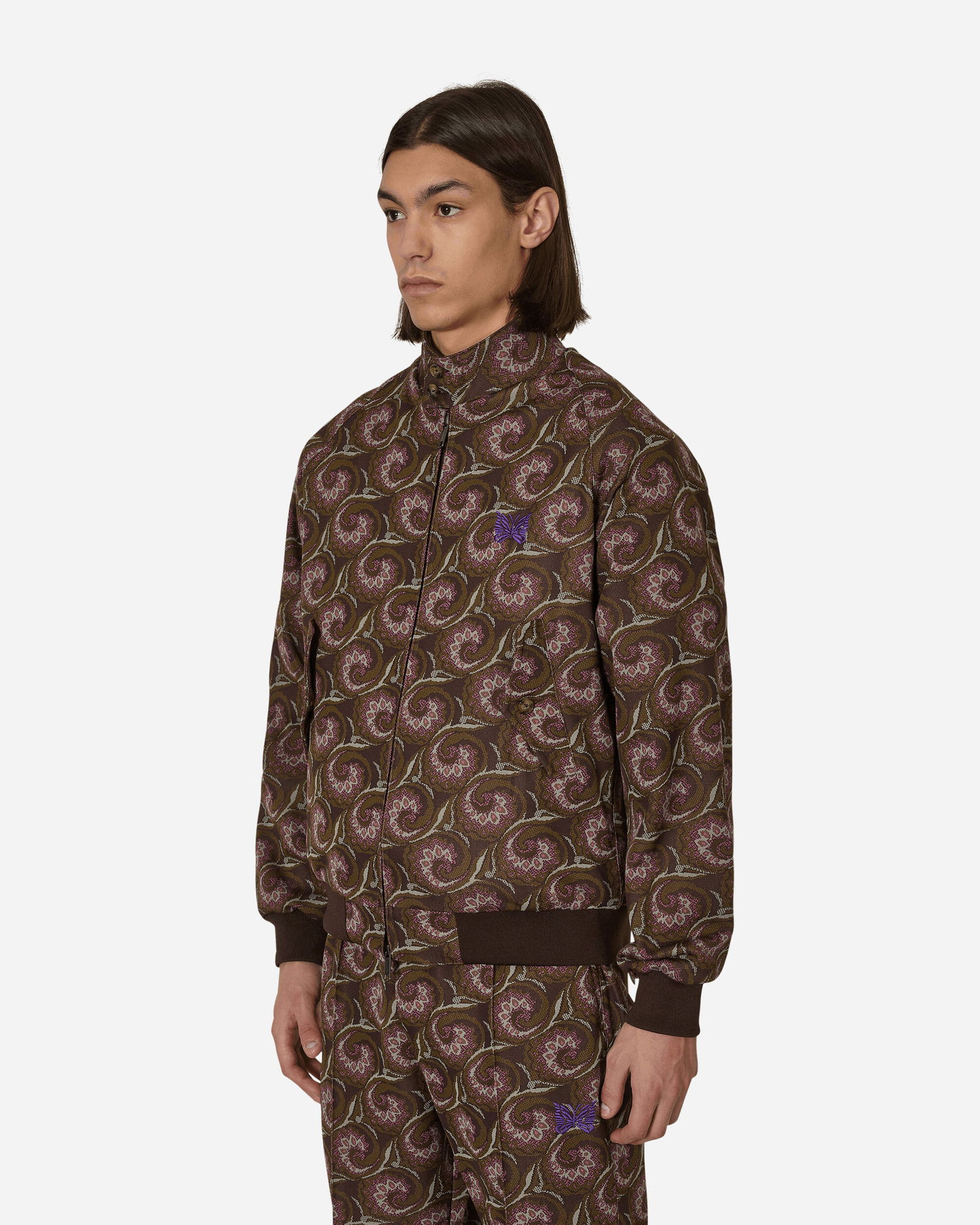 Brown Jacquard G9 Zip-Up Jacket