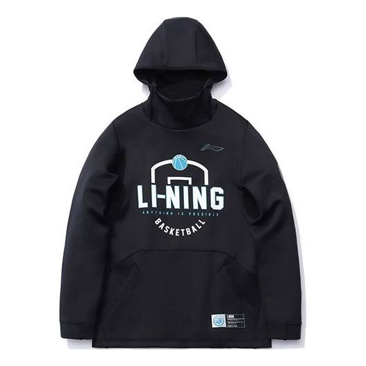 Mikina Li-Ning Basketball Series Print Pullover Hoodie Čierna | AWDR089-1, 0