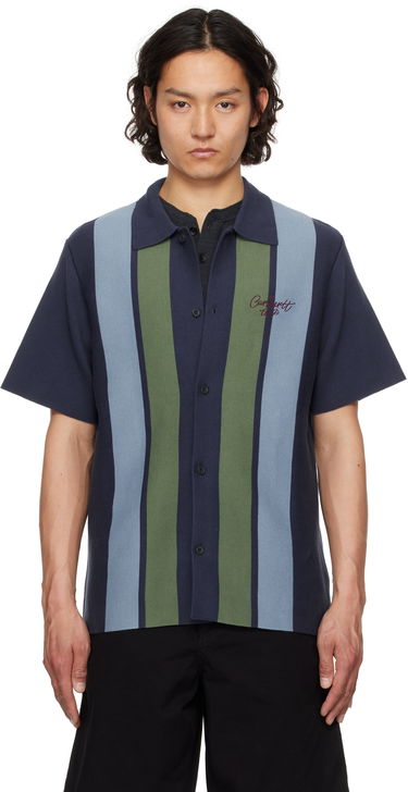 Košeľa Carhartt WIP Short Sleeve Memory Knit Striped Shirt Navy | I034533, 0