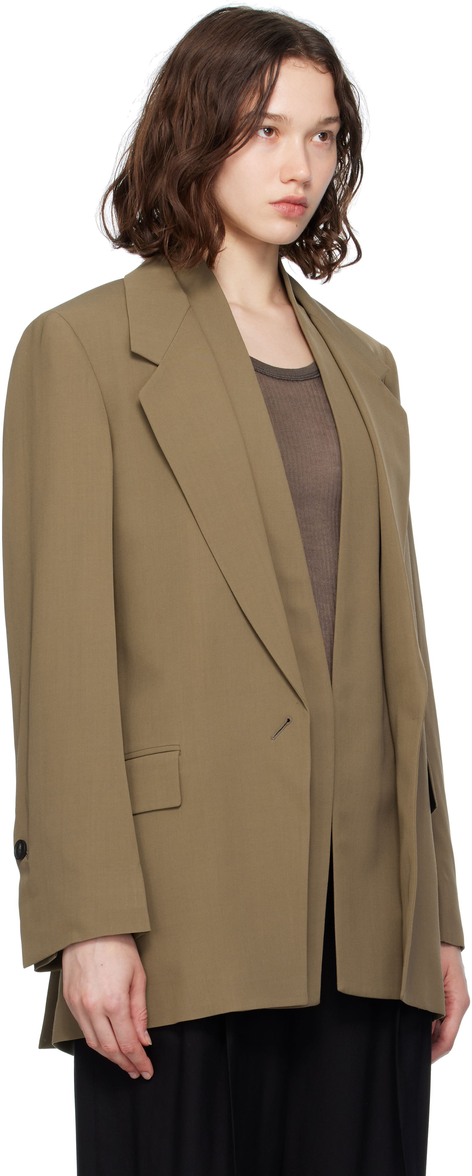 Bunda FERRAGAMO Ferragamo Single Breasted Blazer Zelené | 782598, 1