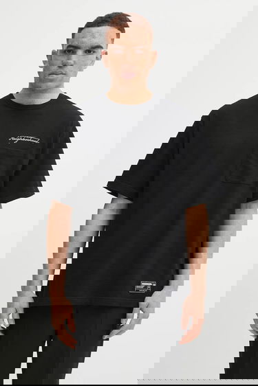 Tričko Neighborhood NEIGHBORHOOD HEATHER FABRIC Script Logo Pocket T-Shirt Čierna | 252UWNH.CSM10, 0