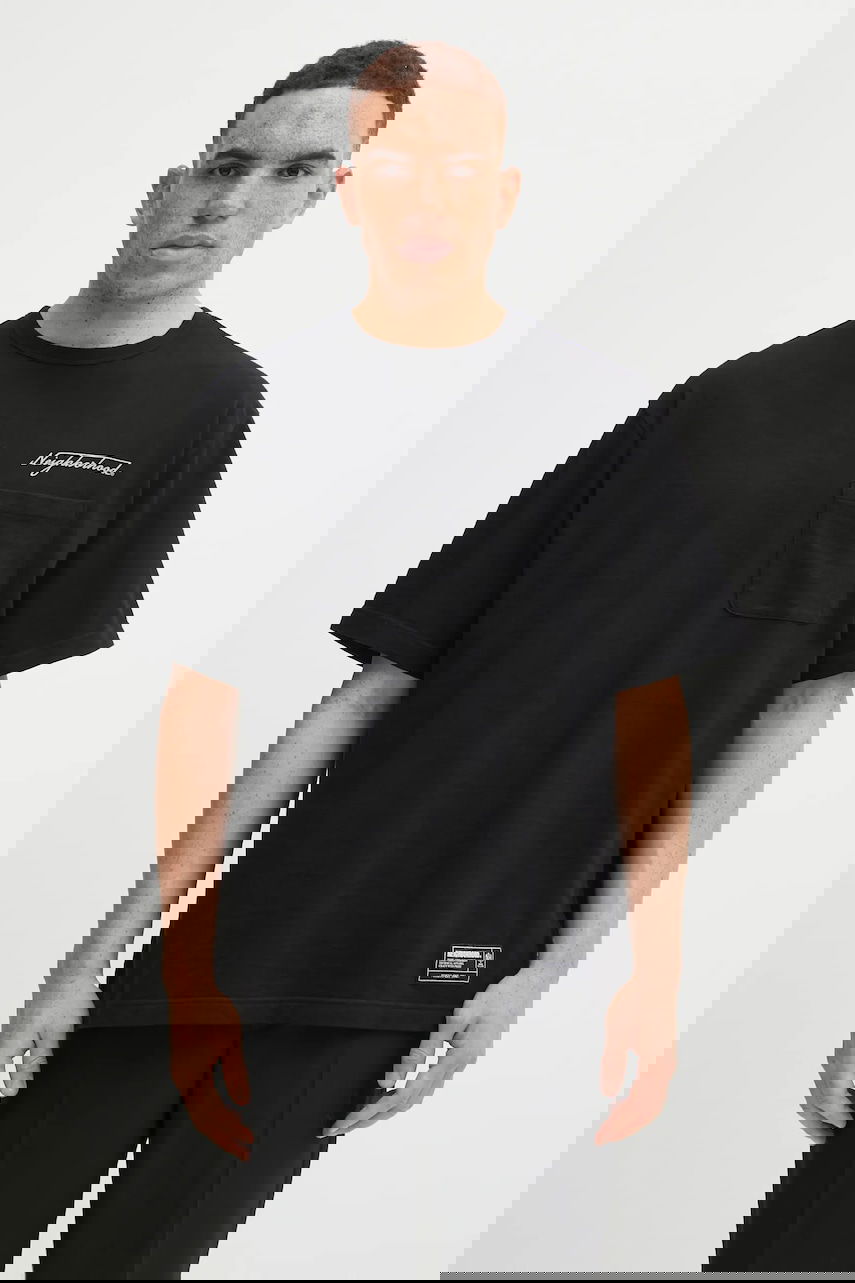 Tričko Neighborhood NEIGHBORHOOD HEATHER FABRIC Script Logo Pocket T-Shirt Čierna | 252UWNH.CSM10, 0