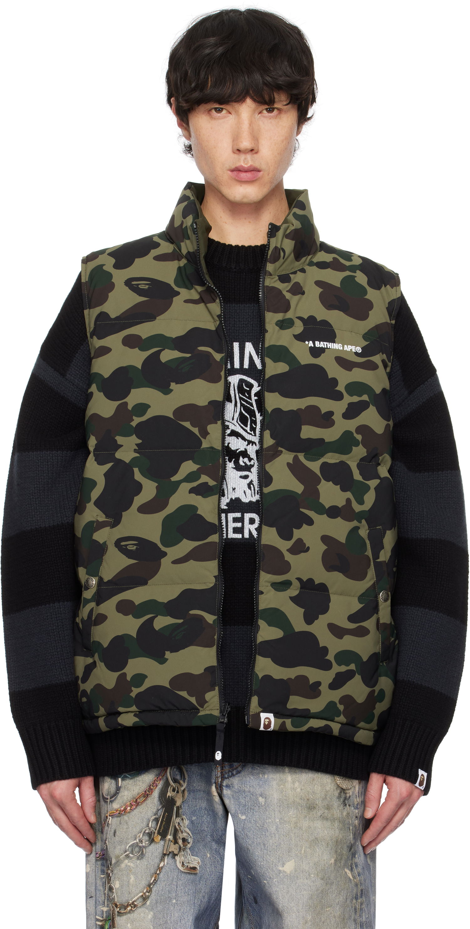 Vesta BAPE Camo Reversible Down Vest Zelené | 001DNK801012M, 0