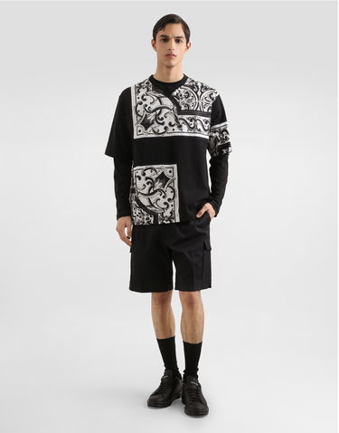Tričko Dolce & Gabbana Dolce & Gabbana Embroidered Cotton T-Shirt Čierna | G8SD2ZG7PEAN0000, 1