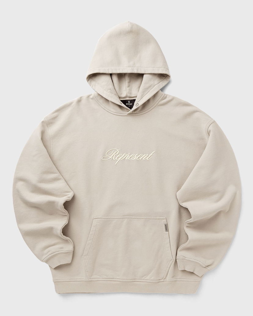 Mikina Represent Clo Represent Script Logo Hoodie Béžová | MLM100028-25