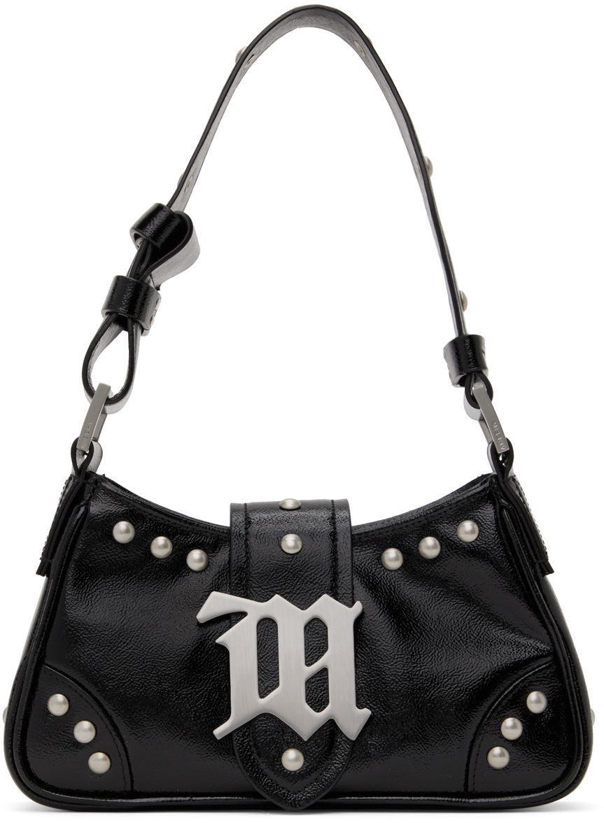 Taška cez rameno MISBHV Leather Studded Small Bag Čierna | 240A435, 0