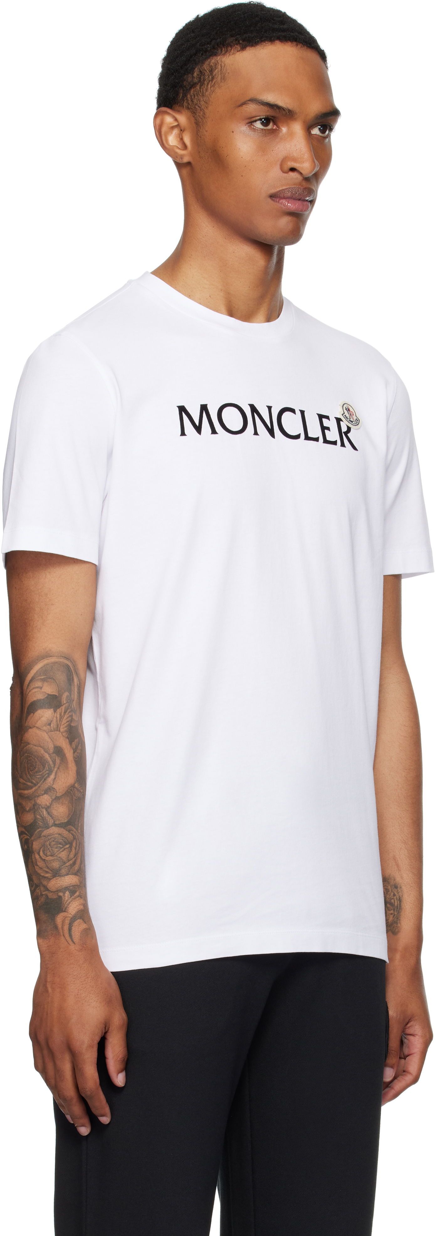 Tričko Moncler Moncler Flocked Logo Cotton T-Shirt Biela | K20918C000368390T, 1