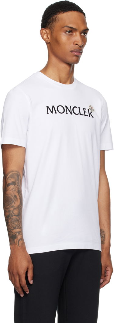 Tričko Moncler Moncler Flocked Logo Cotton T-Shirt Biela | K20918C000368390T, 1