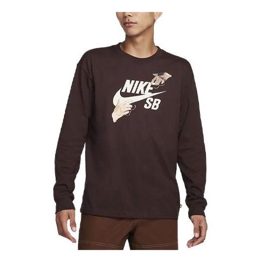 Tričko Nike SB Skate Long-Sleeve T-Shirt Hnedá | FQ7682-227