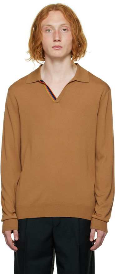 Polo tričko Paul Smith Paul Smith Stripe Detail Polo Hnedá | M1R-566X-J01790, 0
