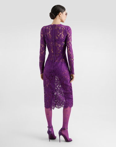 Šaty Dolce & Gabbana Dolce & Gabbana Cordonetto Lace Sheath Dress Fialová | F6M0DTHLM7LF0571, 2