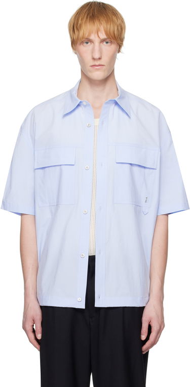 Košeľa WOOYOUNGMI WOOYOUNGMI Banding Short Sleeve Shirt Modrá | W251SH23, 0