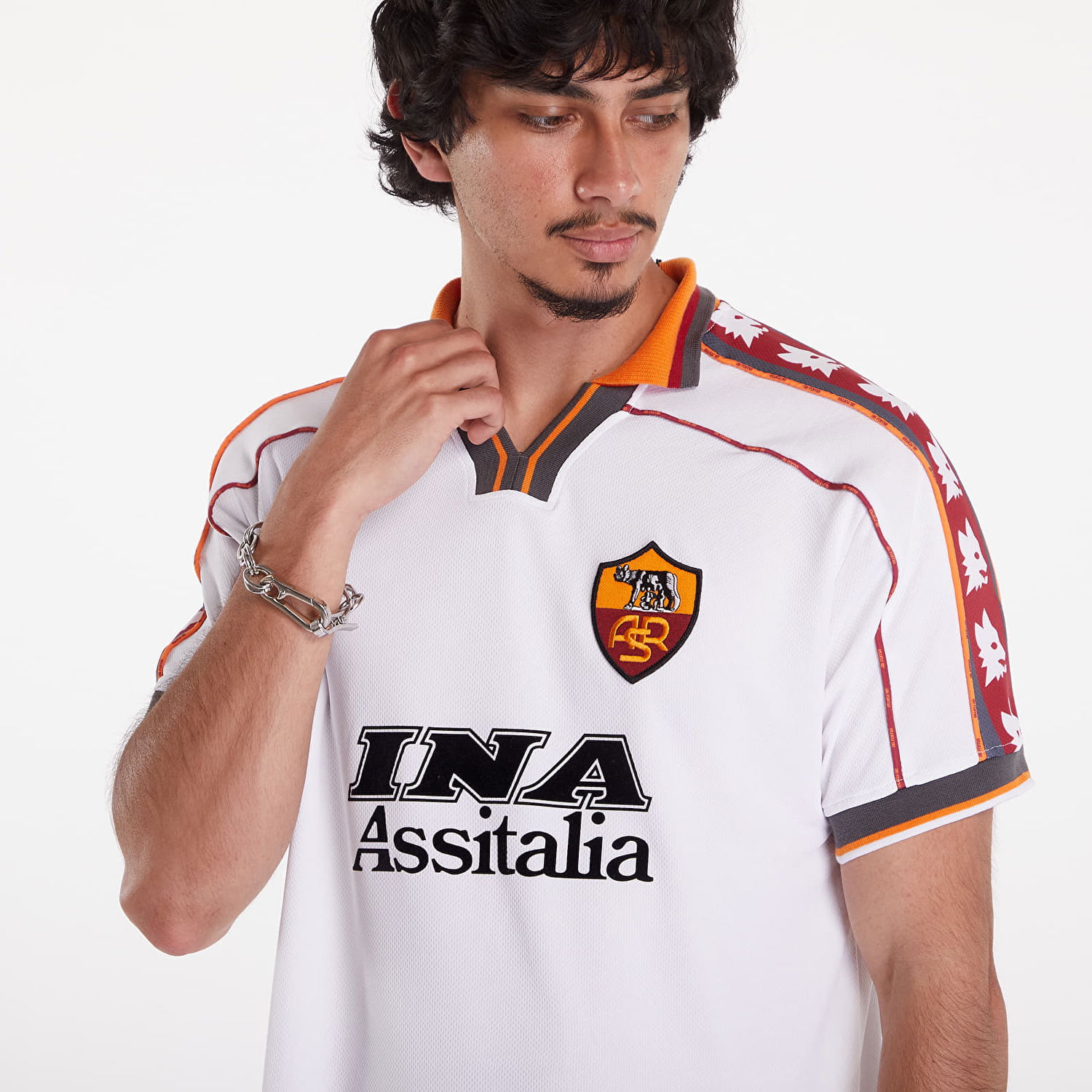 Dres COPA AS Roma 1998 - 99 Away Retro Football Shirt Biela | 379-003, 1