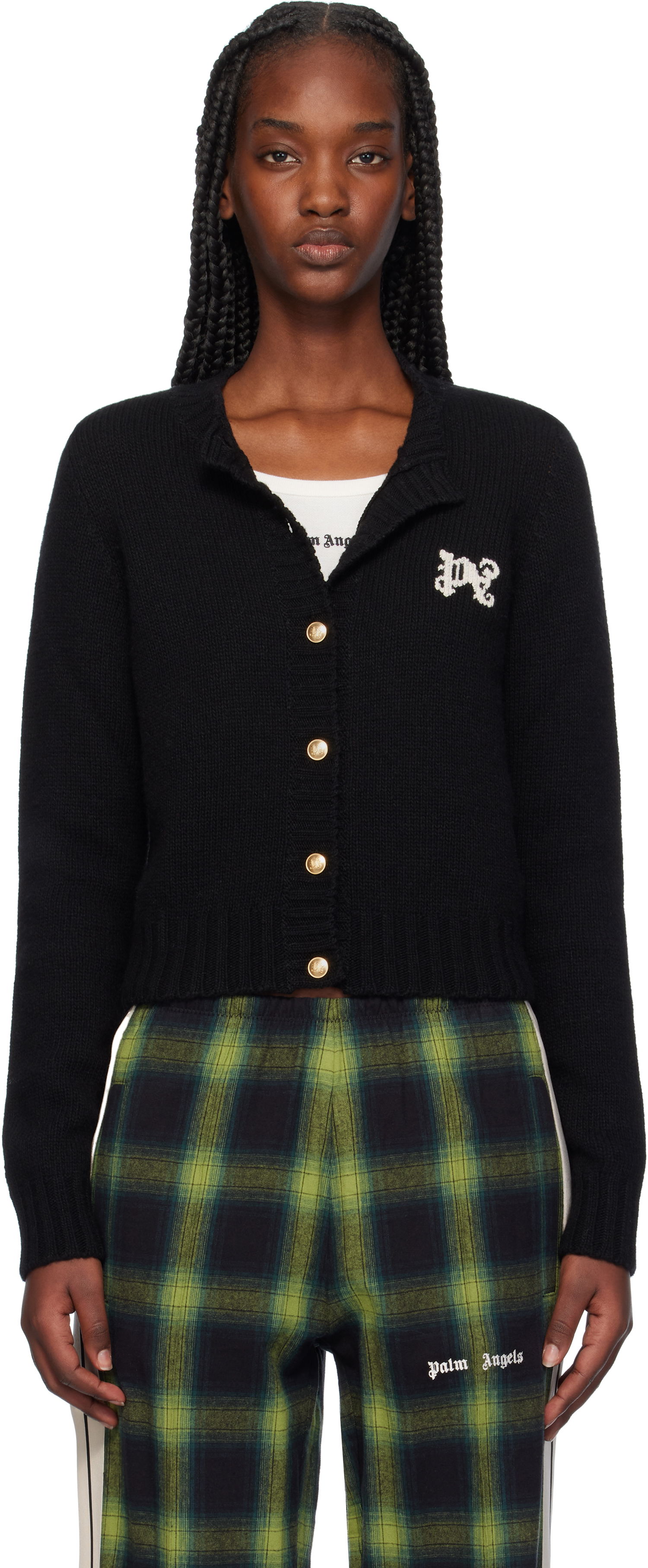 Sveter Palm Angels Cardigan Sweater Čierna | PWHB020F24KNI0011003, 0