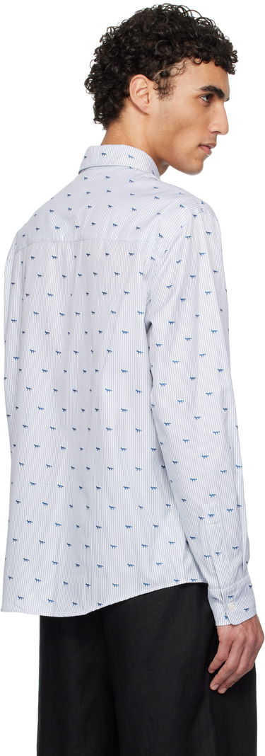 Košeľa MAISON KITSUNÉ Maison Kitsuné Profile Fox Casual Striped Shirt Biela | MM00408WC5046, 2