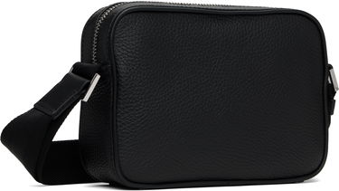Taška cez rameno BOSS BOSS Embossed-Logo Leather Reporter Bag Čierna | 50536151, 2